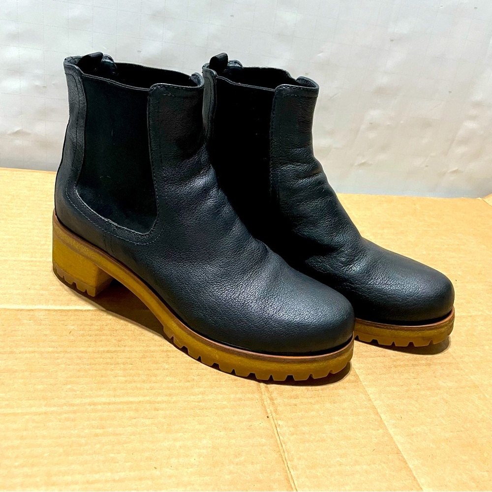 Prada Auth Black leather boots size 9